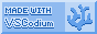 button that says 'made with vscodium' in light blue, with the vscodium logo to the right | by unknown